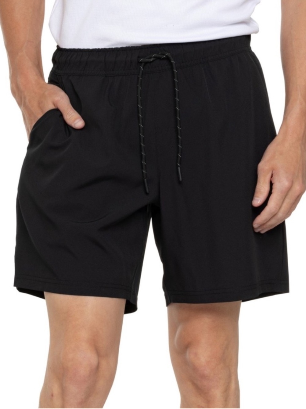 MOTION 7 inch Inseam Black Temper Active Lightweight Moisture Wicking Shorts